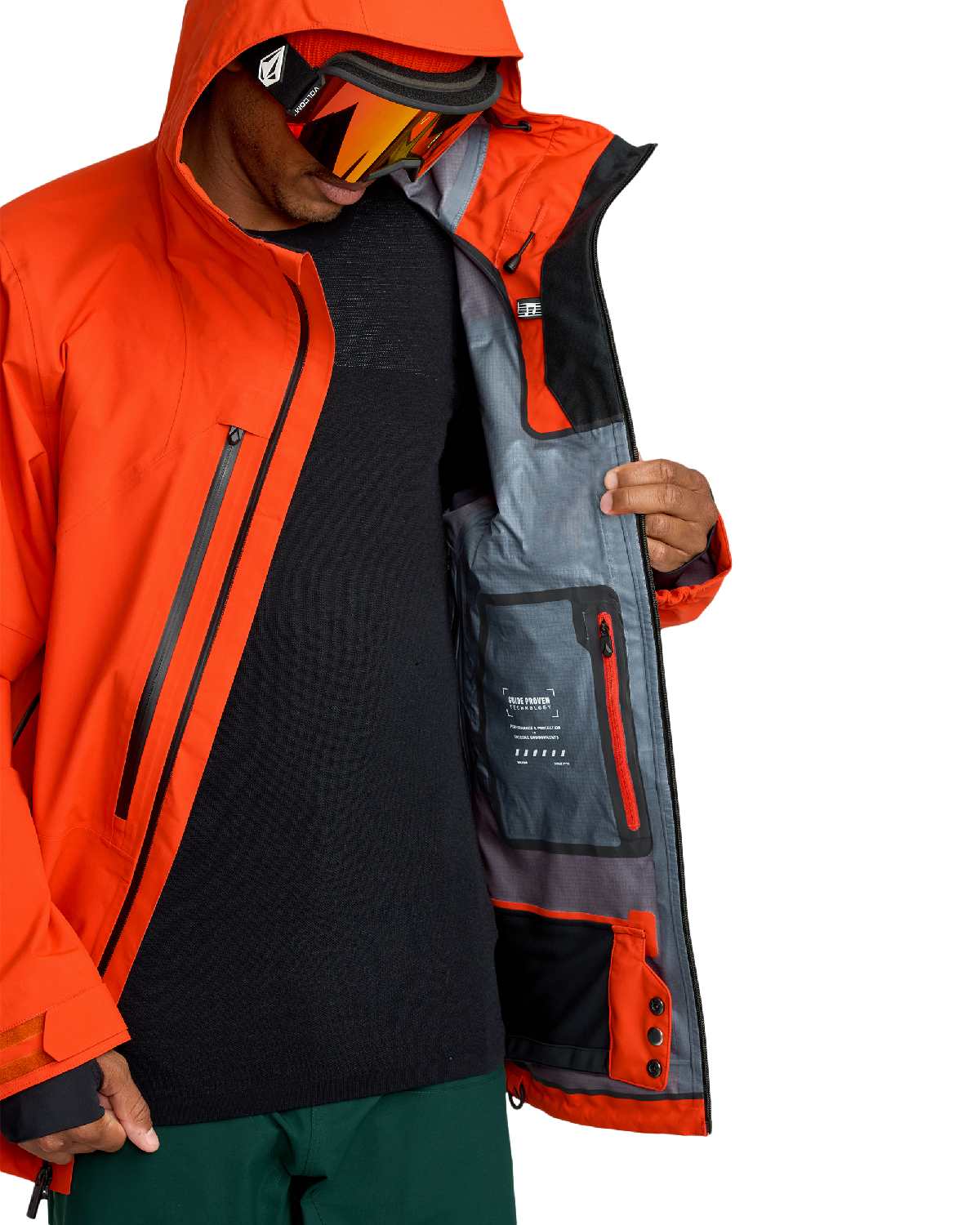 Volcom Men's Anyox Guide Gore Pro Shell Jacket in Orange