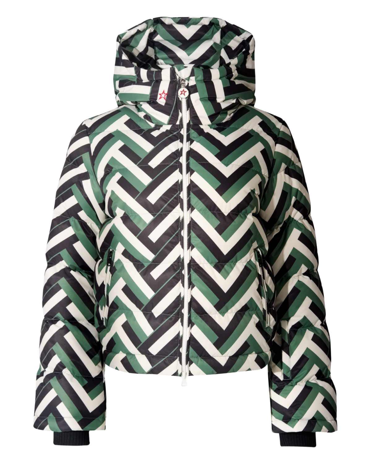 Perfect Moment Women's Polar Flare Ski Jacket II in Waffle Print - Green