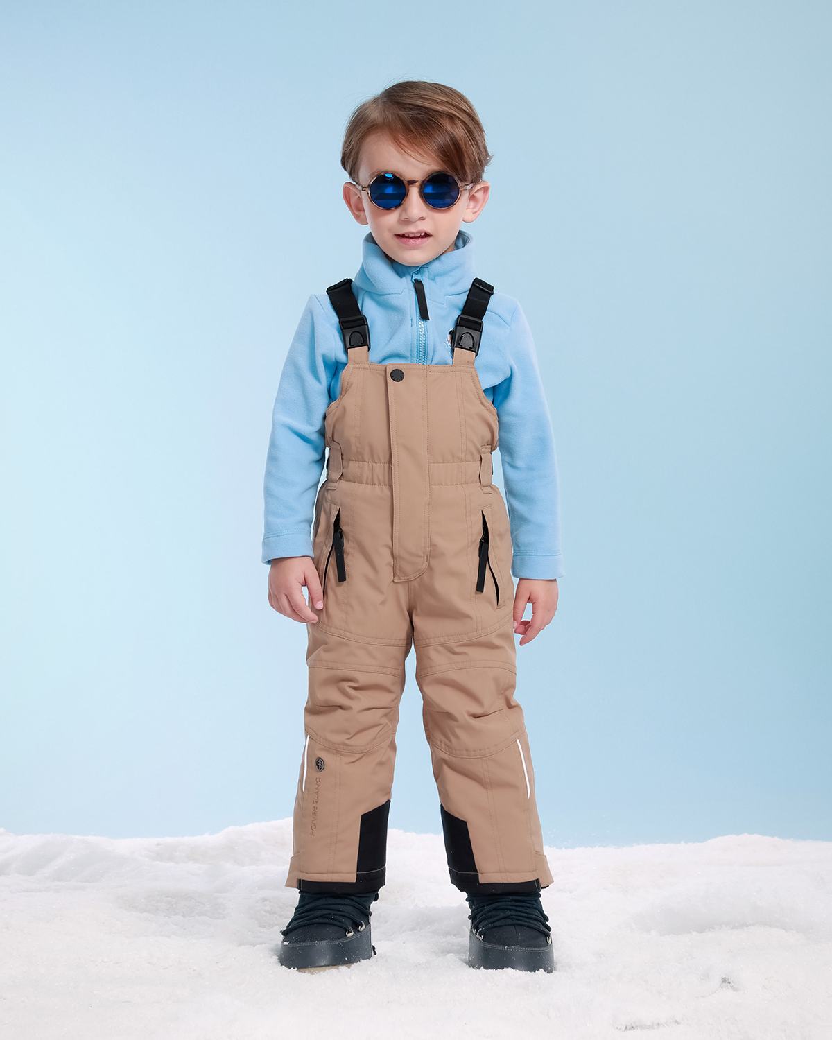 Poivre Blanc Boys' Ski Bib Pants in Brown (Ages 4 - 6)