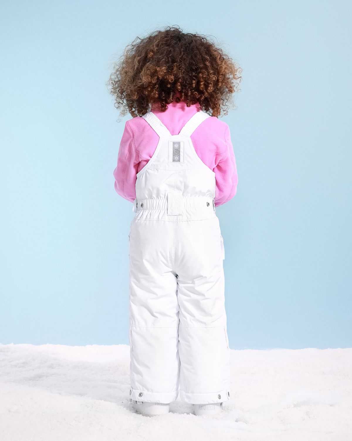 Poivre Blanc Girls' Ski Bib Pant in White (Ages 4 - 6)