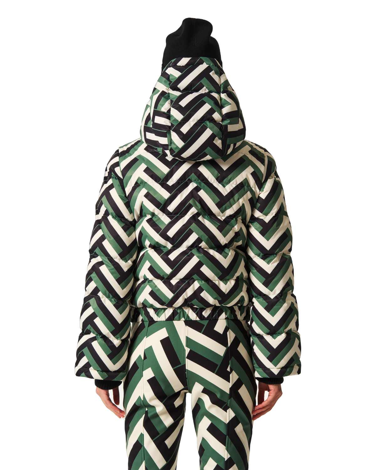 Perfect Moment Women's Polar Flare Ski Jacket II in Waffle Print - Green