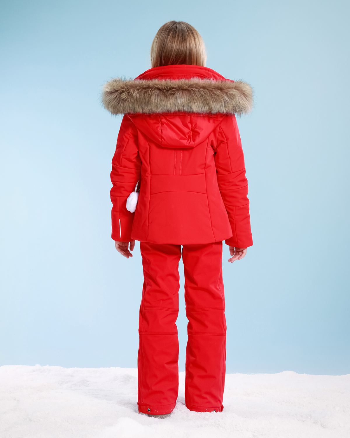 Poivre Blanc Kids Stretch Ski Jacket in Scarlett Red (Ages 8 - 14)