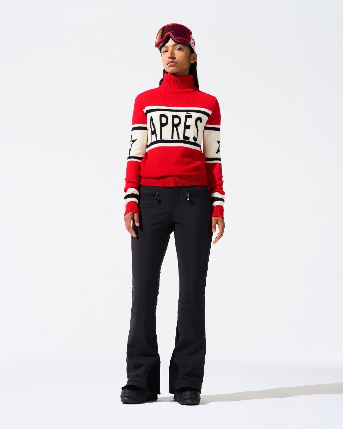 Perfect Moment Women's Apres Sweater - Red, White & Navy