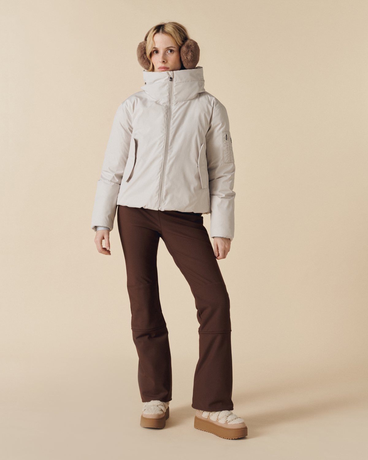Poivre Blanc Women's Julie Ski Jacket in Mineral Grey
