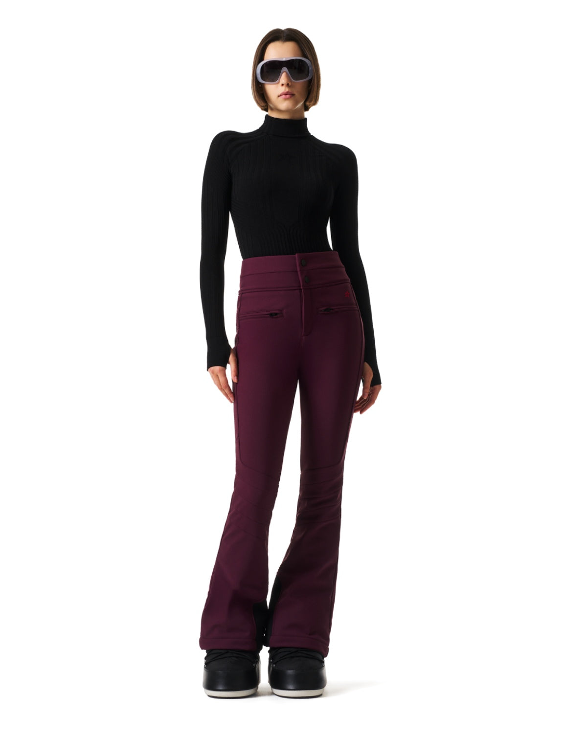 Perfect Moment Women's Aurora High Waist Ski Pants - Burgundy