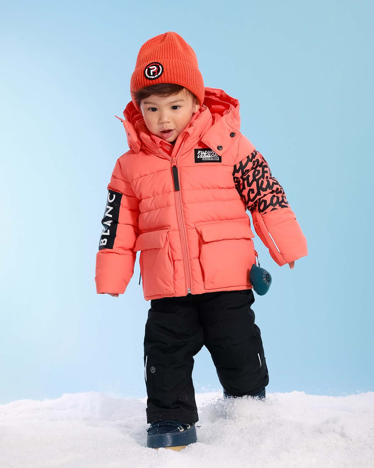 Poivre Blanc Kids Down Ski Jacket in Orange (Ages 4 - 6)