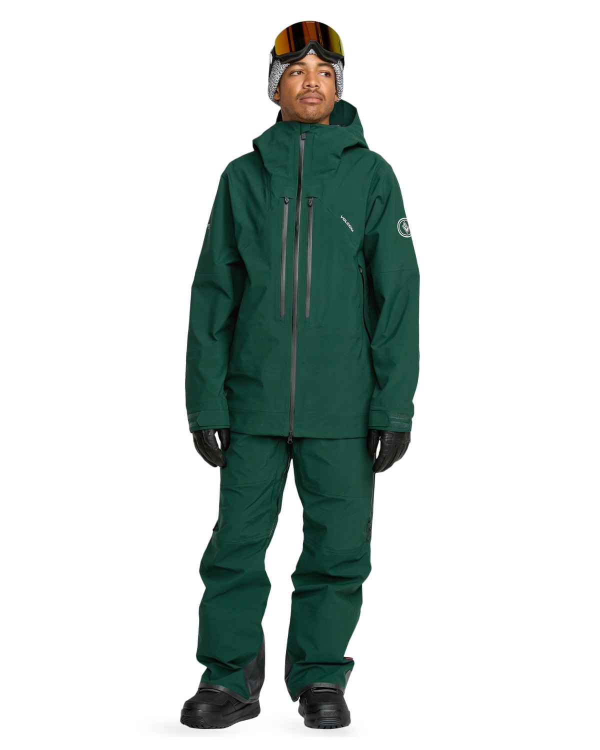 Volcom Men's Anyox Guide Gore Pro Shell Jacket in Black Green