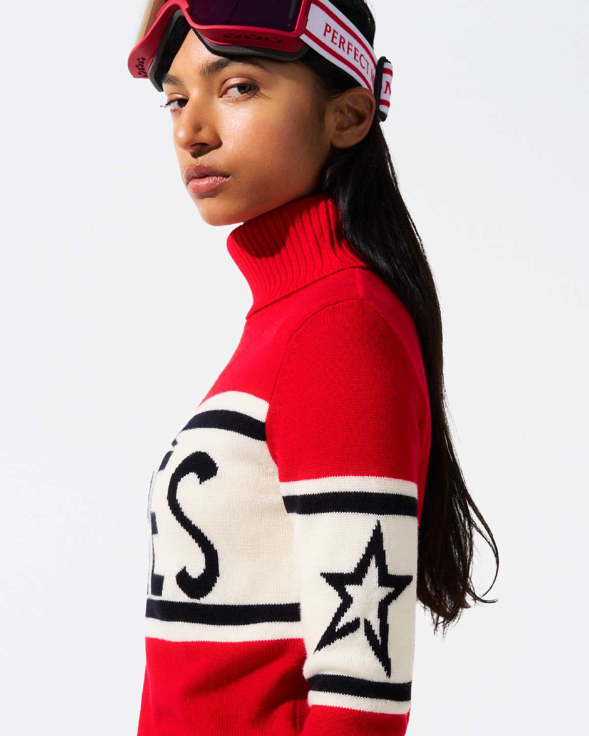 Perfect Moment Women's Apres Sweater - Red, White & Navy