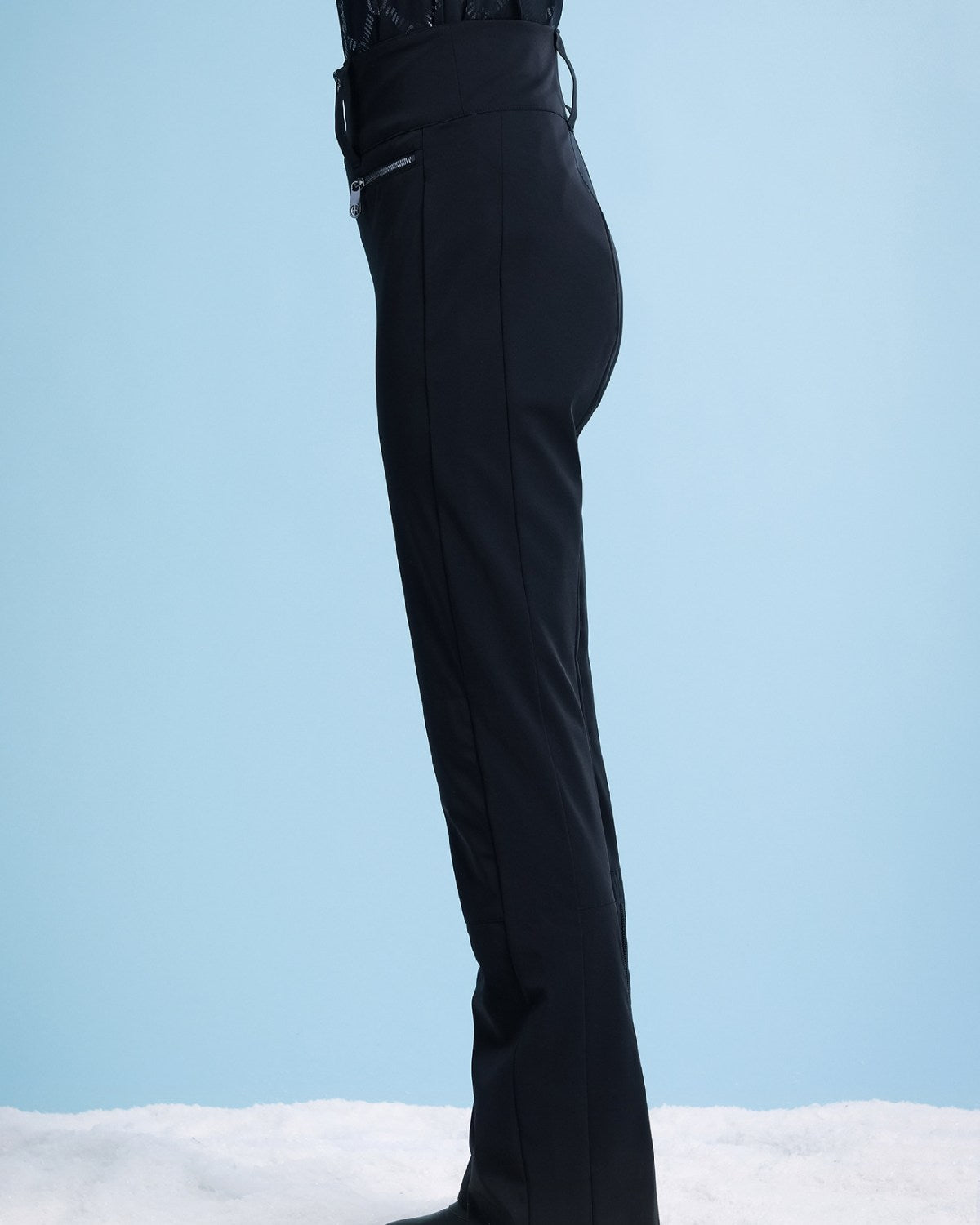 Poivre Blanc Women's Shorter Length Stretch Ski Pant in Black