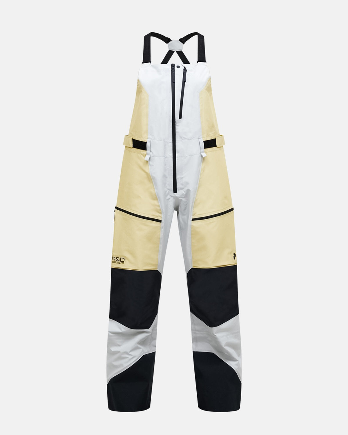 Peak Performance Women's Vertical GORE-TEX Pro 3-Layer Shell Bib Pants in Yellow & Grey
