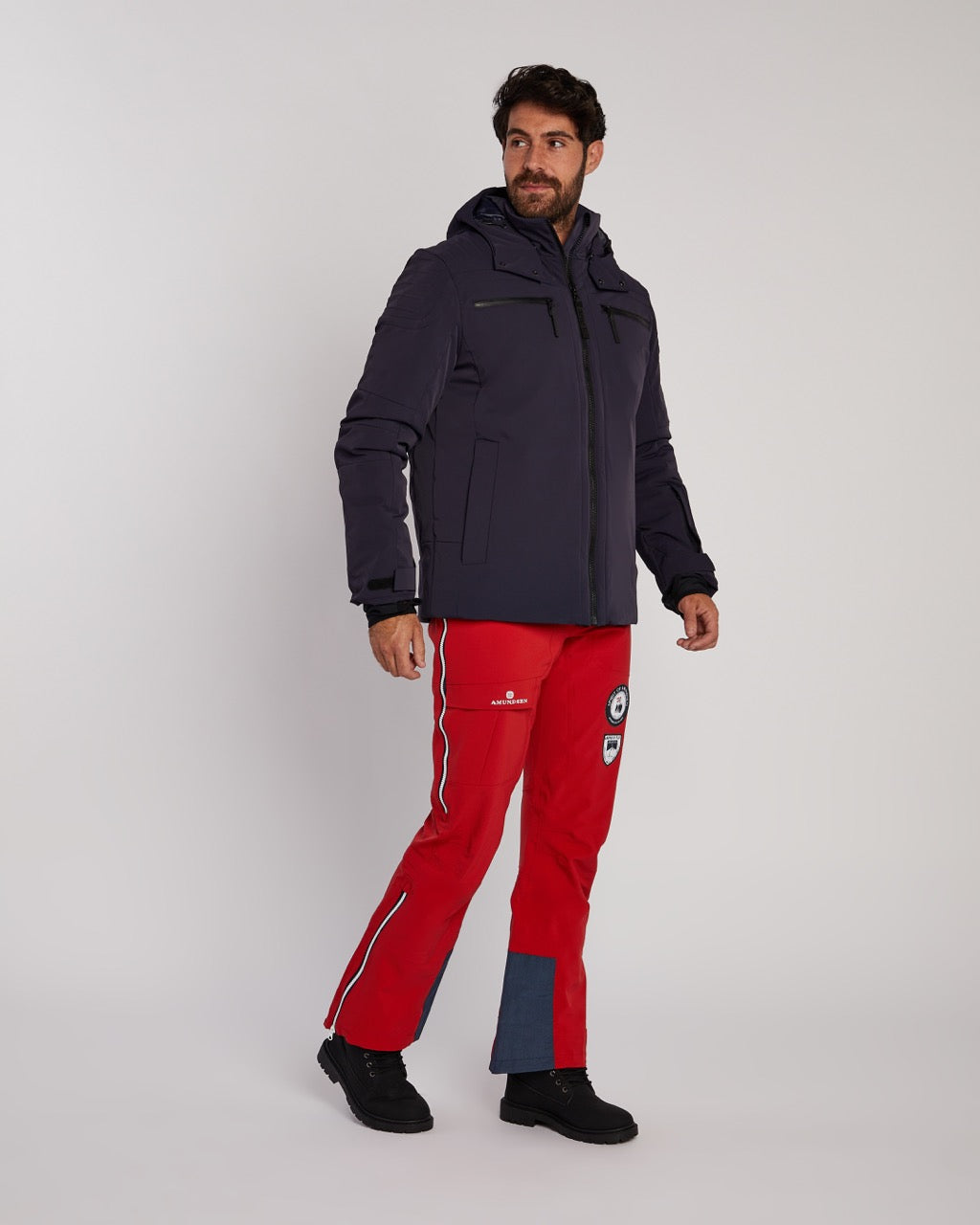 Poivre Blanc Men's Stretch Ski Jacket in Navy Blue