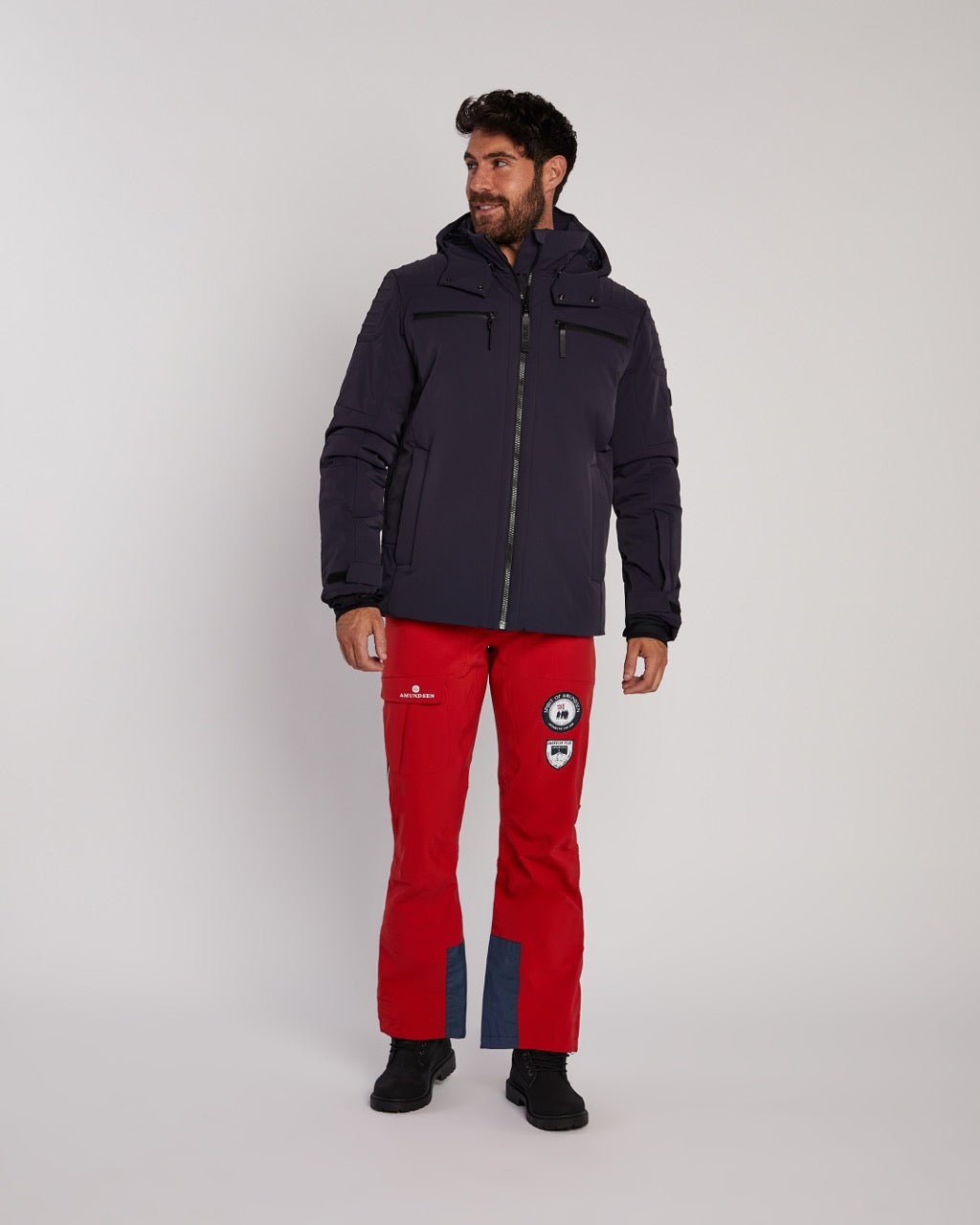 Poivre Blanc Men's Stretch Ski Jacket in Navy Blue