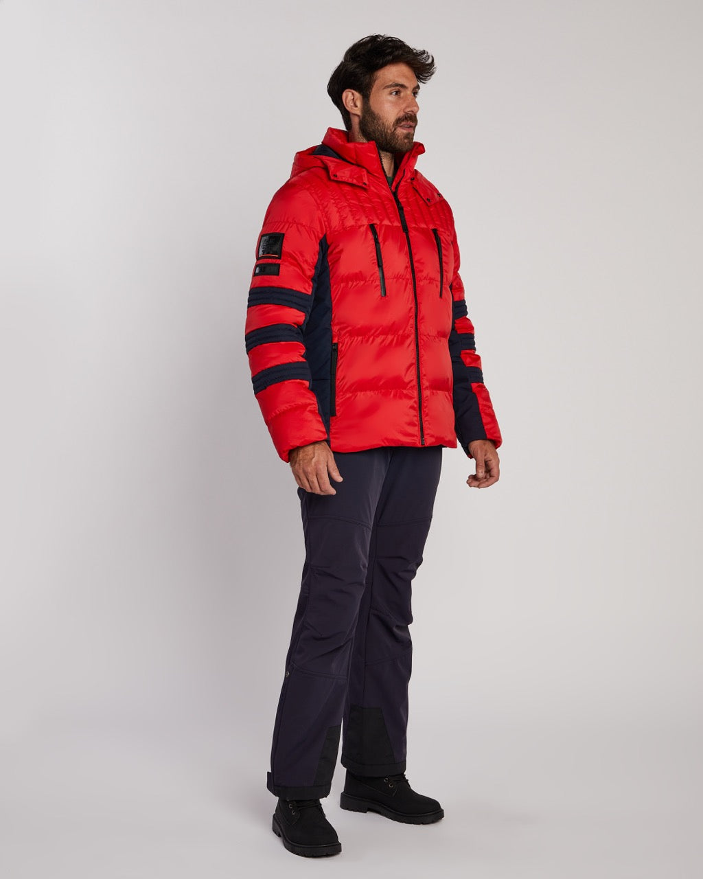 Poivre Blanc Men's Down Jacket in Scarlett Red