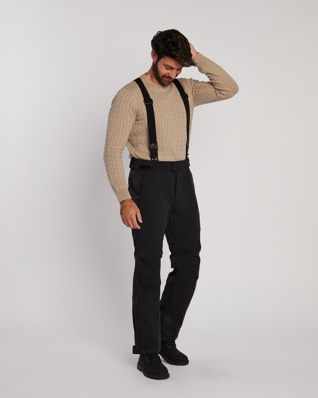 Poivre Blanc Men's Stretch Ski Pant in Black