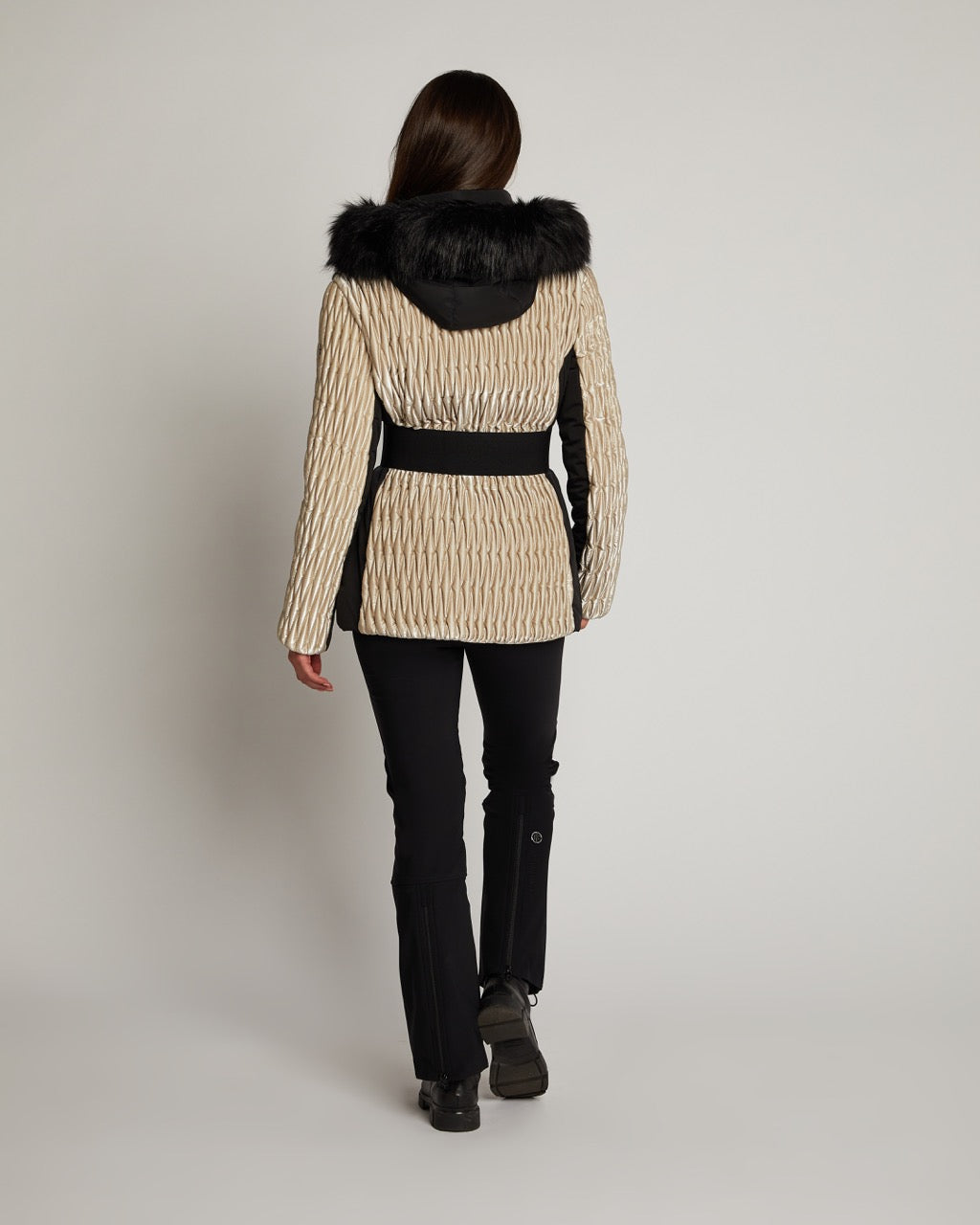 Poivre Blanc Women's Mirror Jacket in Glow Nacre White