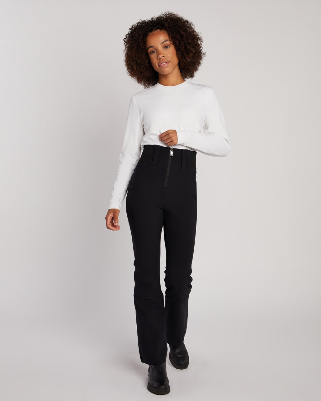 Poivre Blanc Women's Softshell Ski Pant in Black