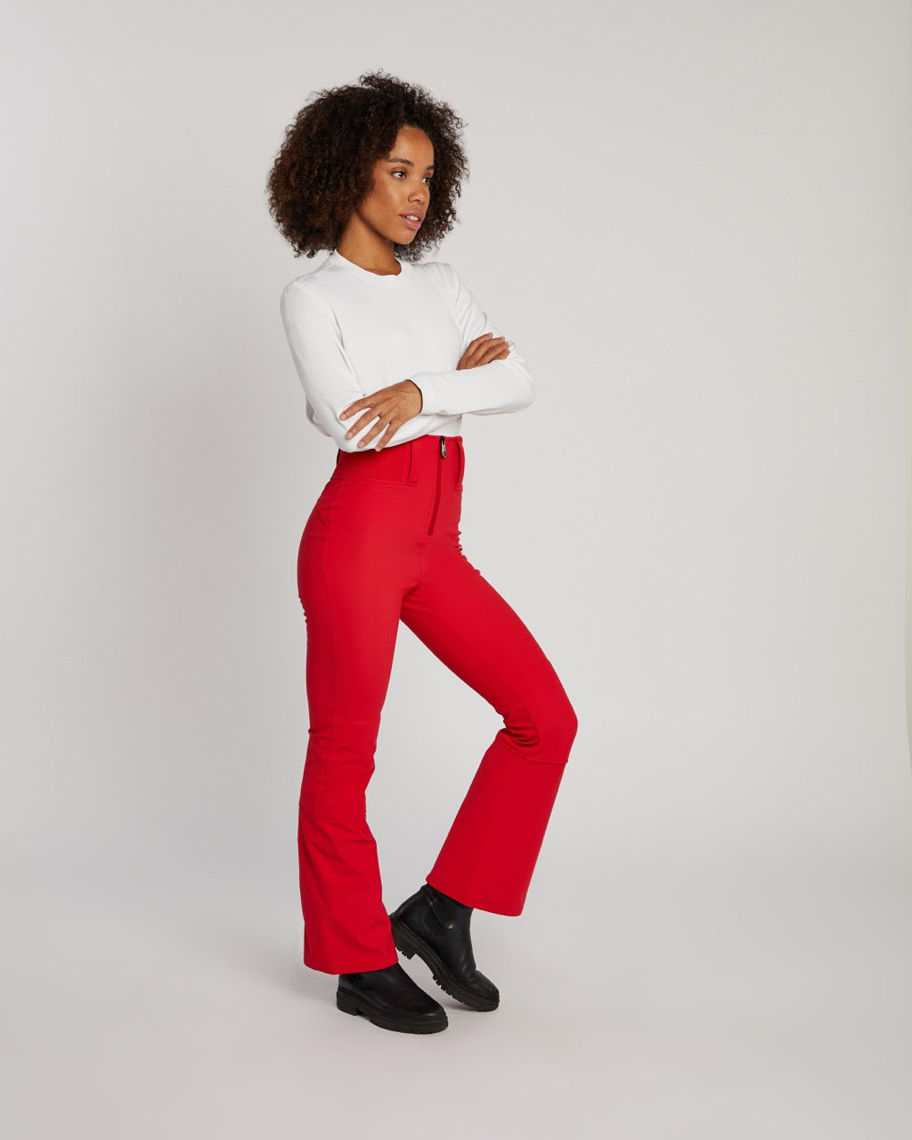 Poivre Blanc Women's Softshell Pant in Scarlett Red