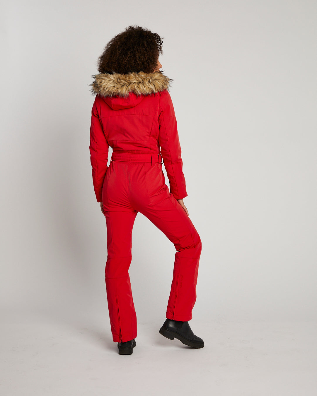Poivre Blanc Women's Stretch Ski Suit in Scarlett Red