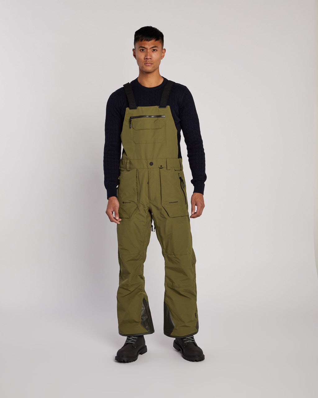 Volcom Men's Rain Gore-Tex Bib Overall in Dark Teak