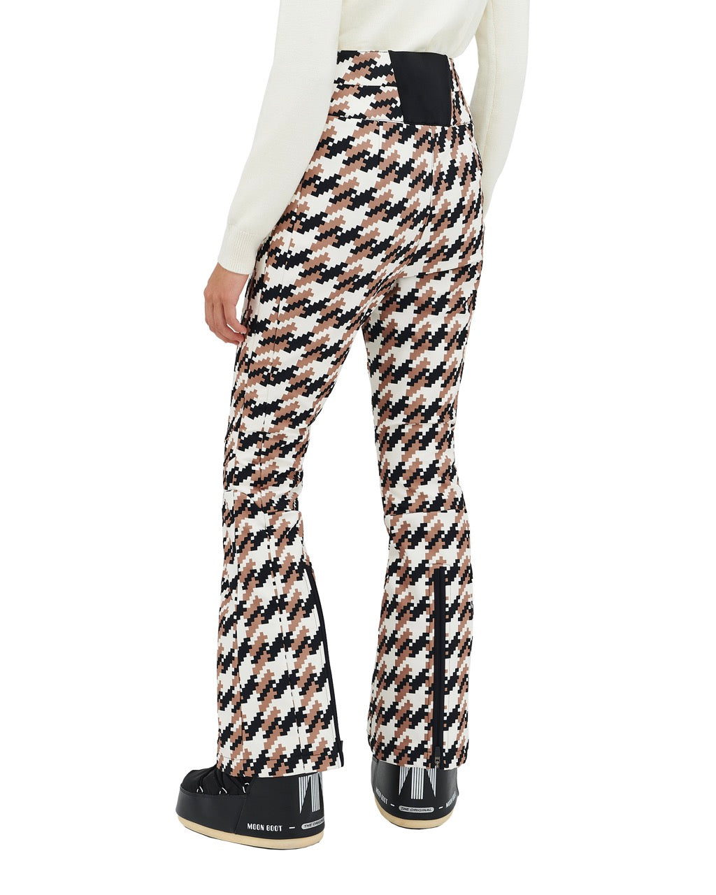 Perfect Moment Women's Houndstooth Aurora High Waist Flare Pant - Camel