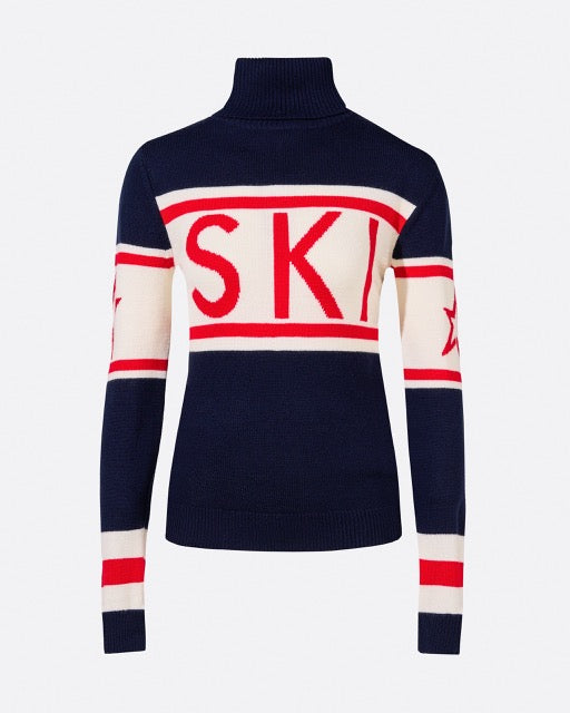 Perfect Moment Women's Schild Merino Wool Sweater - Red, White & Navy
