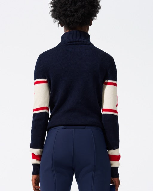 Perfect Moment Women's Schild Merino Wool Sweater - Red, White & Navy