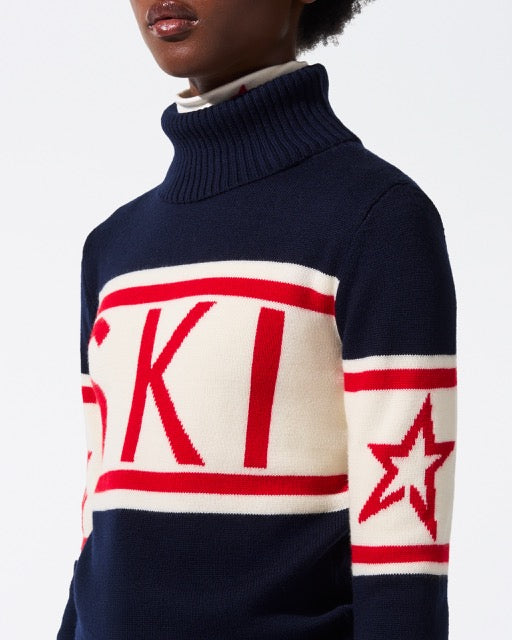 Perfect Moment Women's Schild Merino Wool Sweater - Red, White & Navy