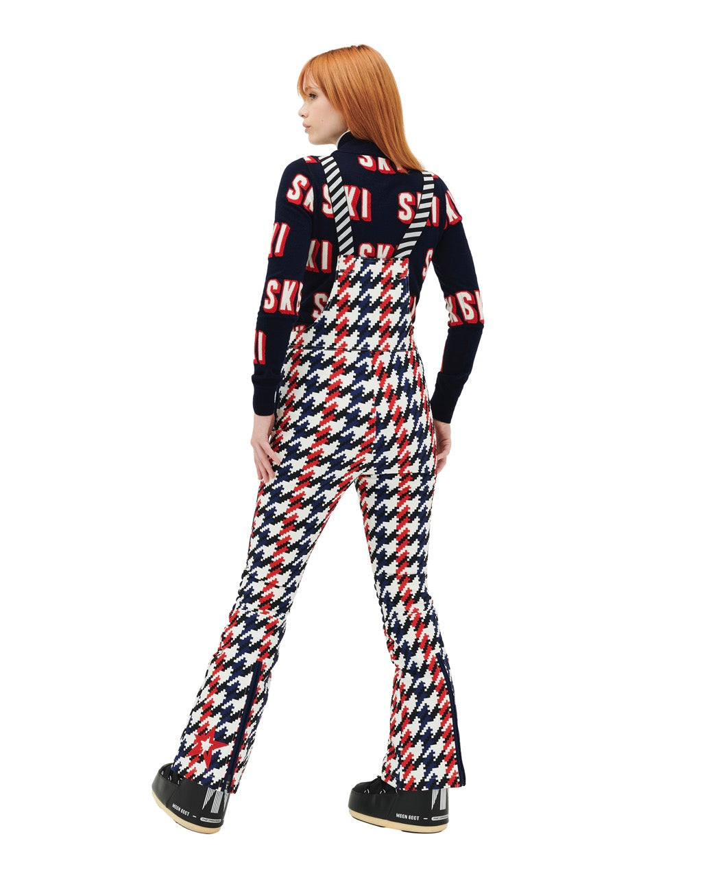 Perfect Moment Women's Houndstooth Isola San Ski Pant - Red, White & Navy