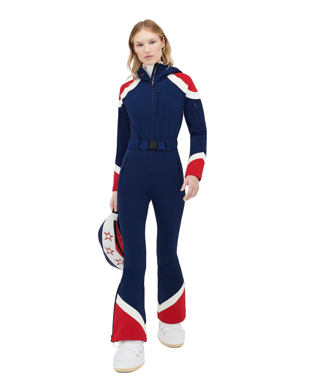 Perfect Moment Women's Allos Ski Suit - Navy & Red