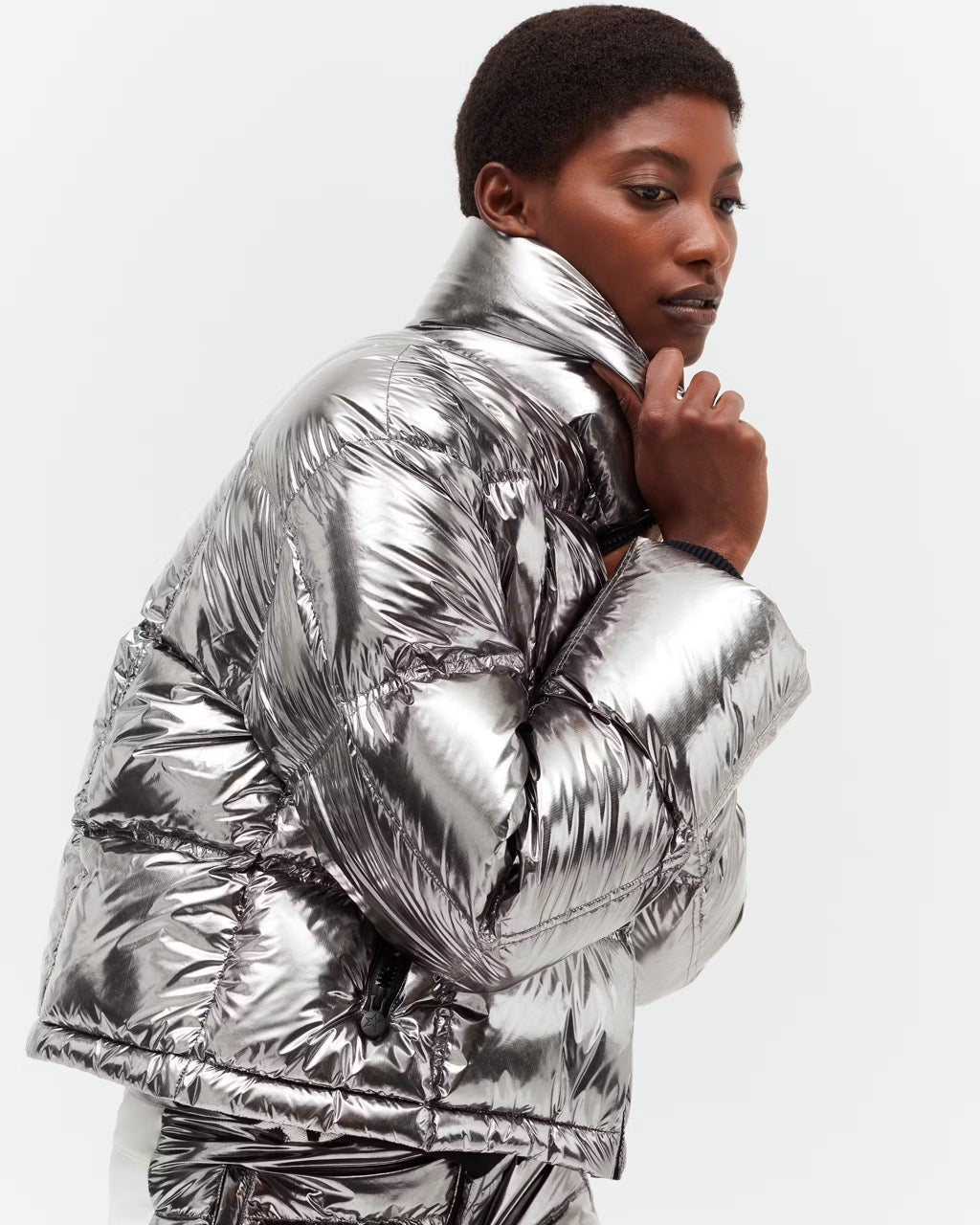 Perfect Moment Women's Metallic Nevada Duvet Jacket - Silver Foil