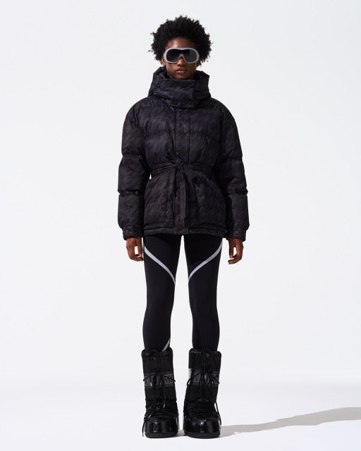 Perfect Moment Women's Houndstooth Maya Parka Ski Jacket - Black