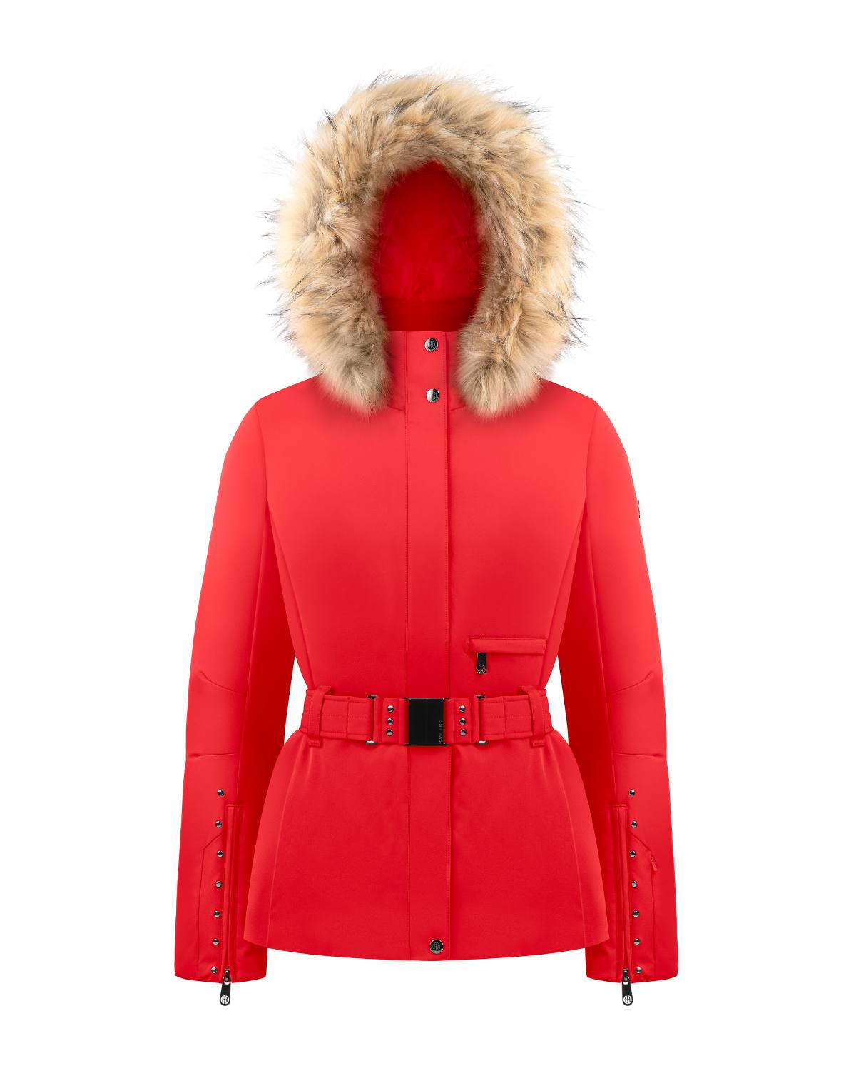 Poivre Blanc Women's Stretch Ski Jacket in Scarlett Red