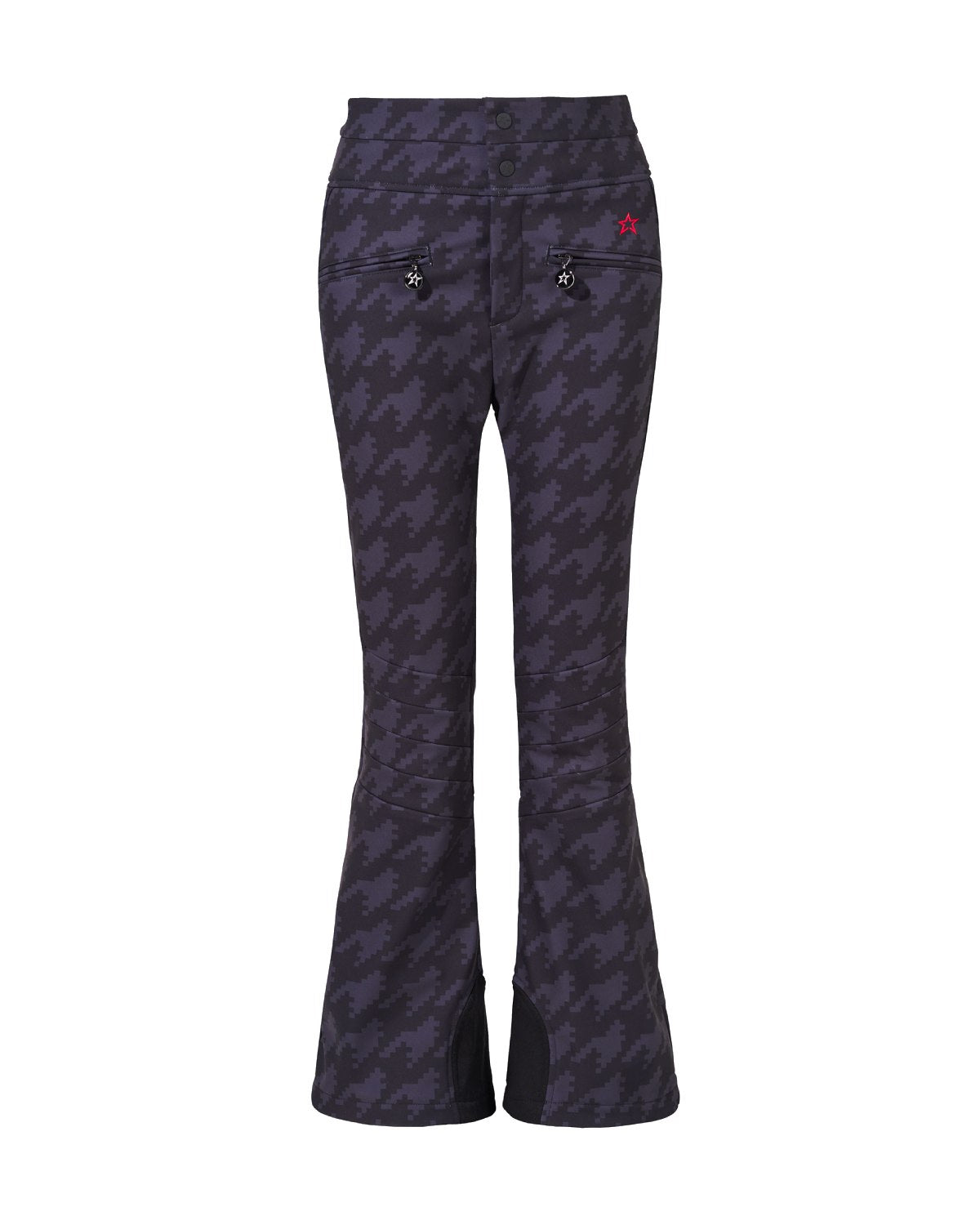 Perfect Moment Women's Houndstooth Aurora High Waist Flare Ski Pant - Black