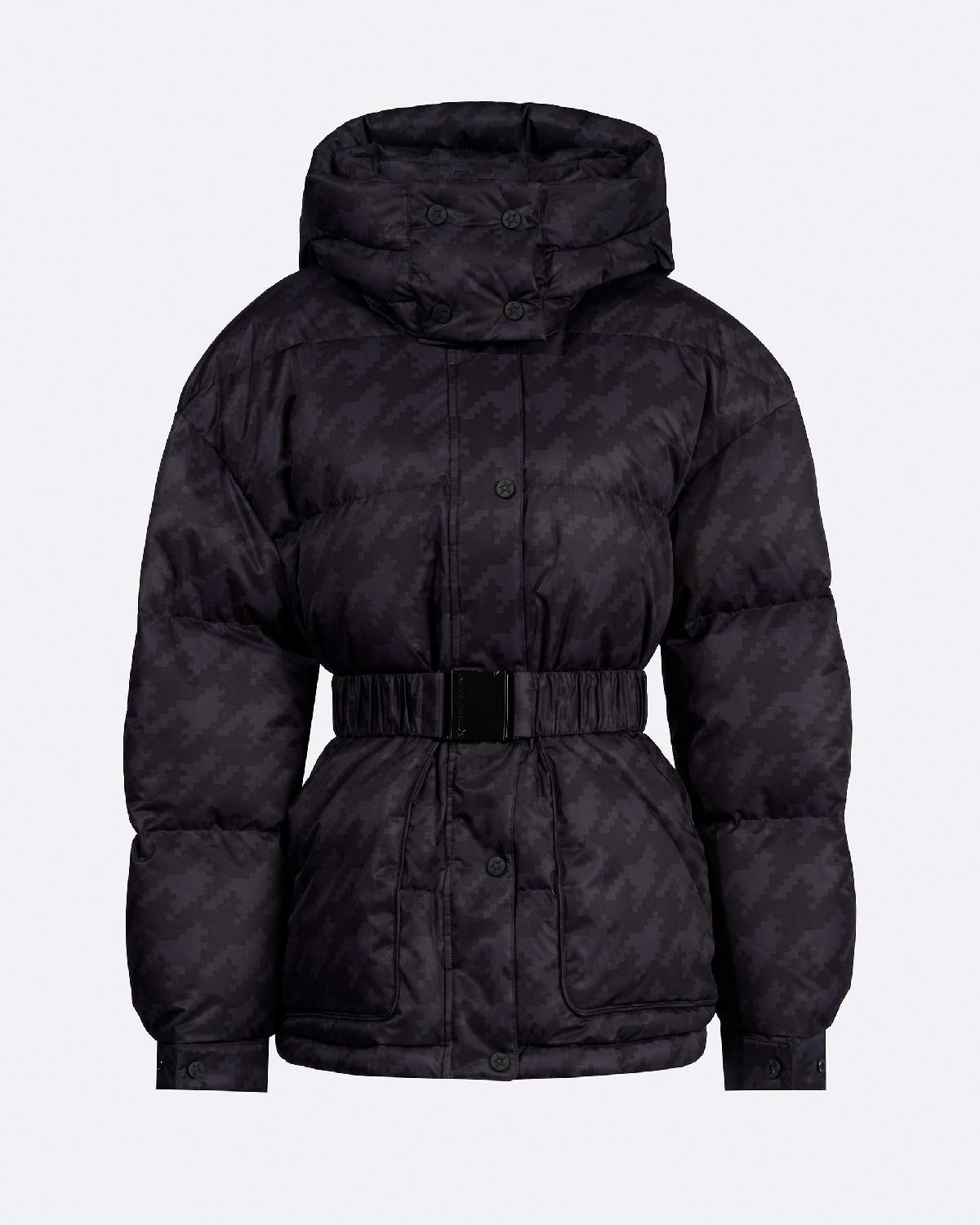 Perfect Moment Women's Houndstooth Maya Parka Ski Jacket - Black