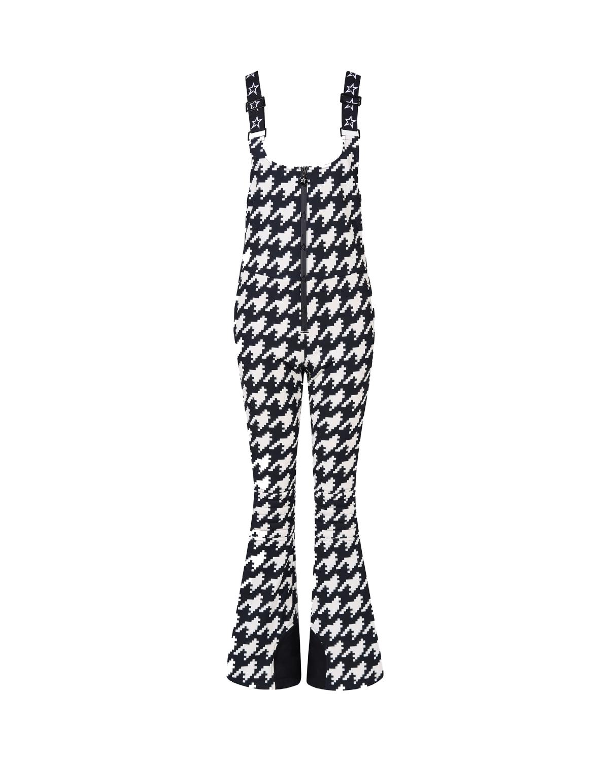 Perfect Moment Women's Houndstooth JG Bib Ski Pant - Black & Snow White