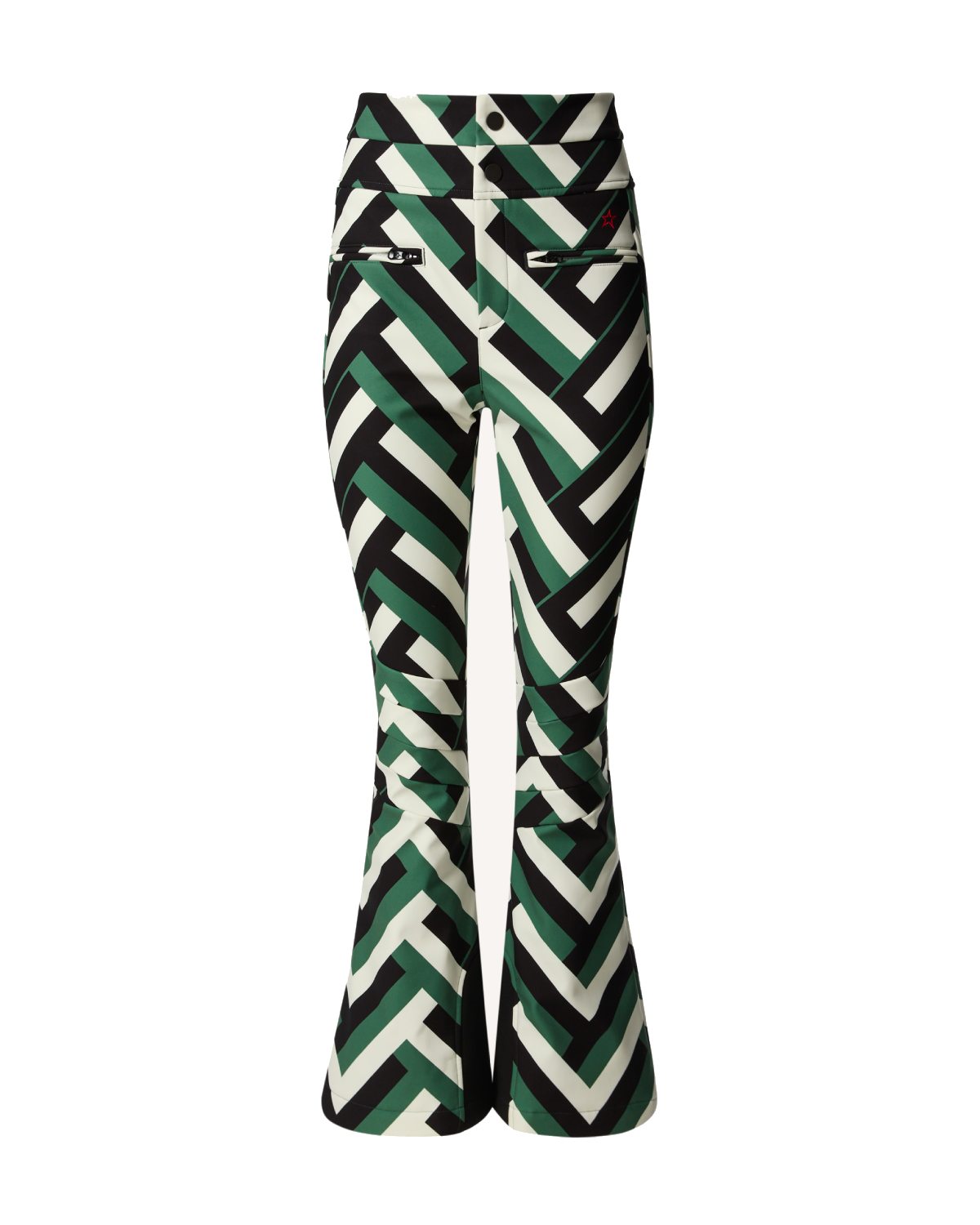 Perfect Moment Women's Aurora HW Ski Pant in Waffle Print - Green