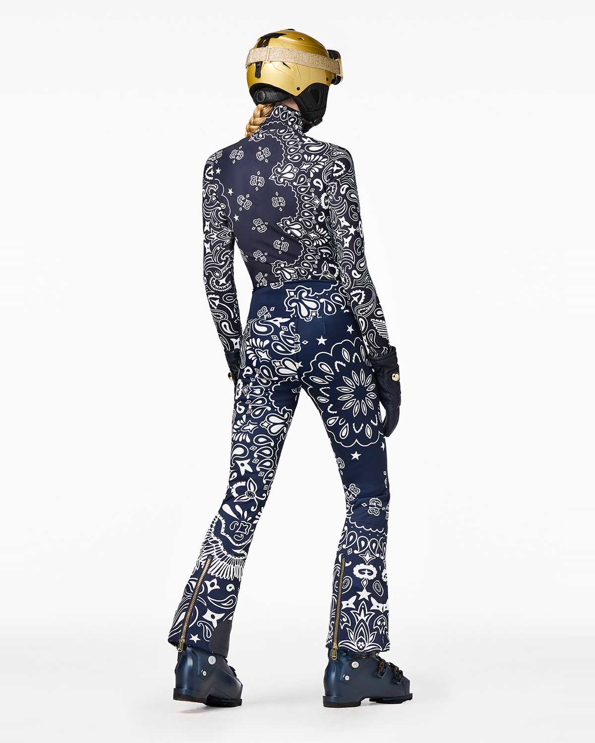 Goldbergh Women's Shiro Ski Pants in Bandana Paisley Blue