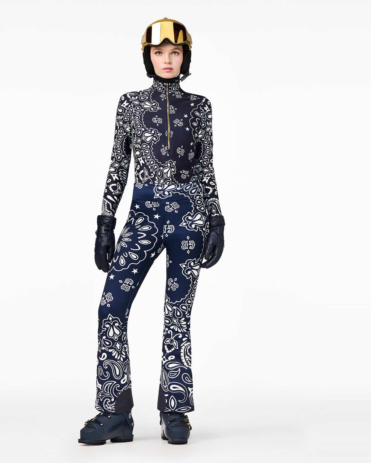 Goldbergh Women's Shiro Ski Pants in Bandana Paisley Blue