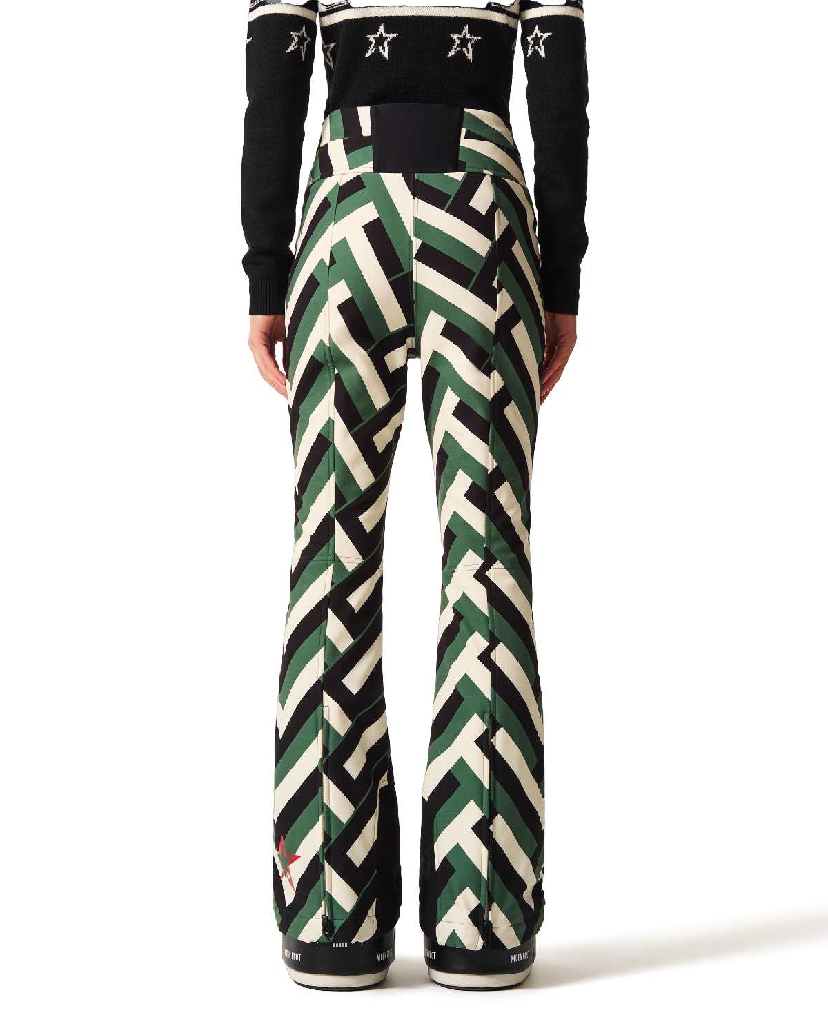 Perfect Moment Women's Aurora HW Ski Pant in Waffle Print - Green