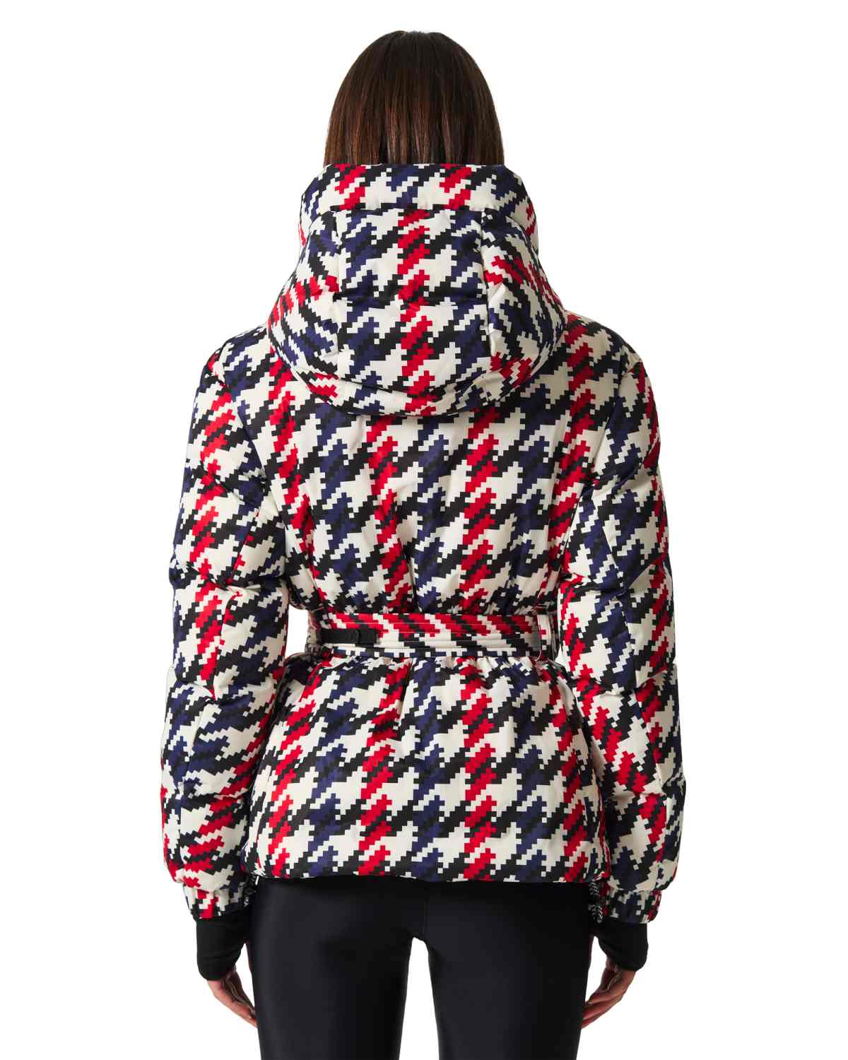 Perfect Moment Women's Candice Ski Parka - Red, White and Navy Houndstooth