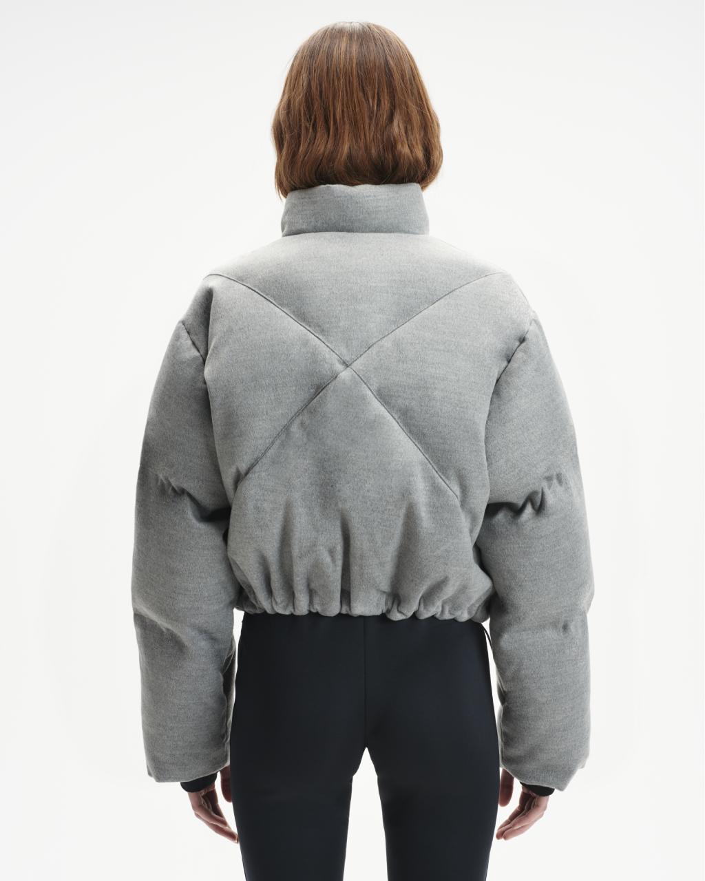 Shoreditch Ski Club Women's Hallie Mae Puffer Jacket in Grey Marl