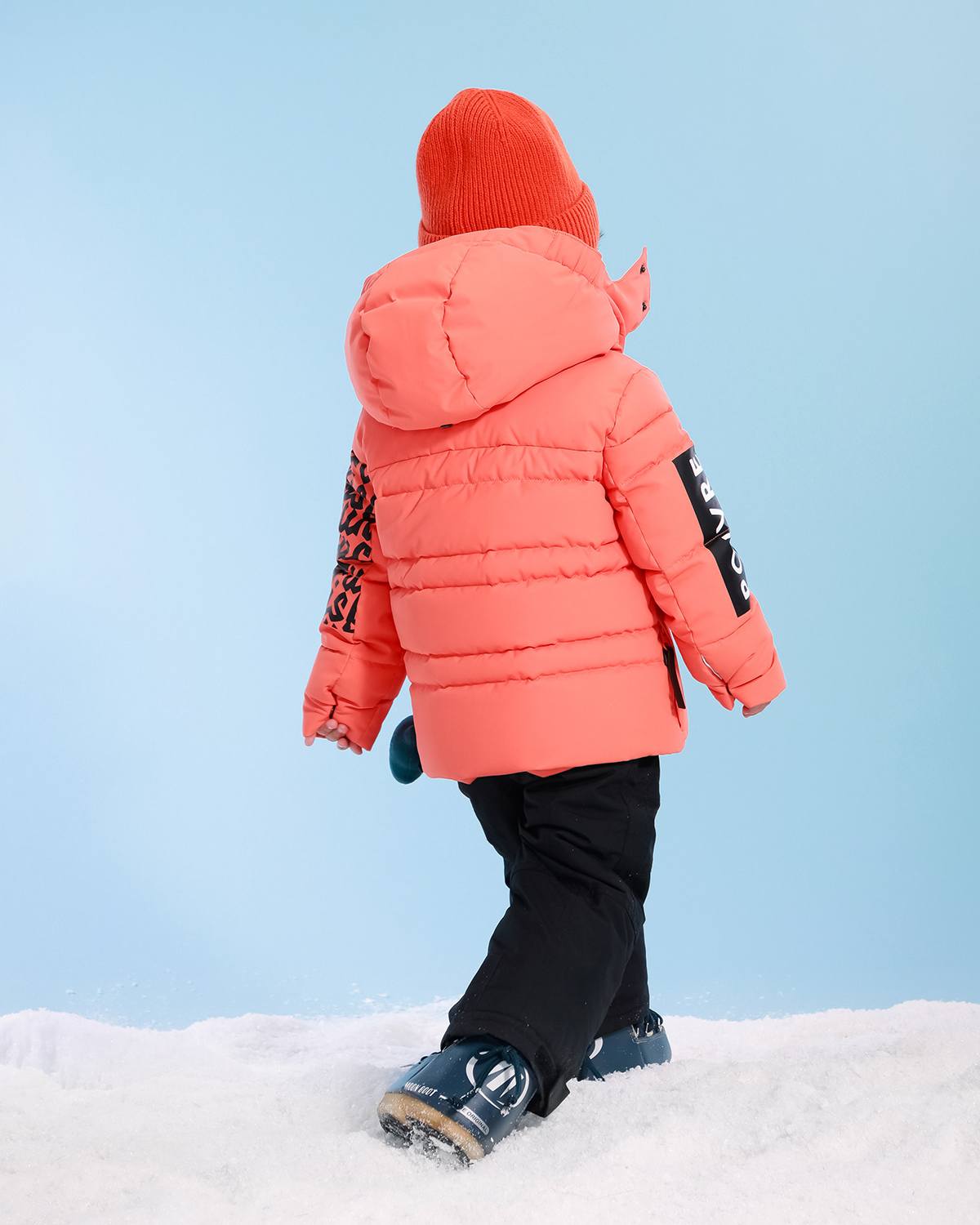 Poivre Blanc Kids Down Ski Jacket in Orange (Ages 4 - 6)