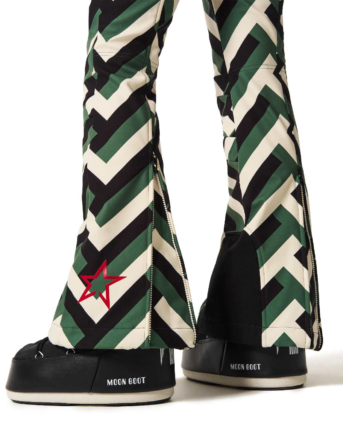 Perfect Moment Women's Aurora HW Ski Pant in Waffle Print - Green