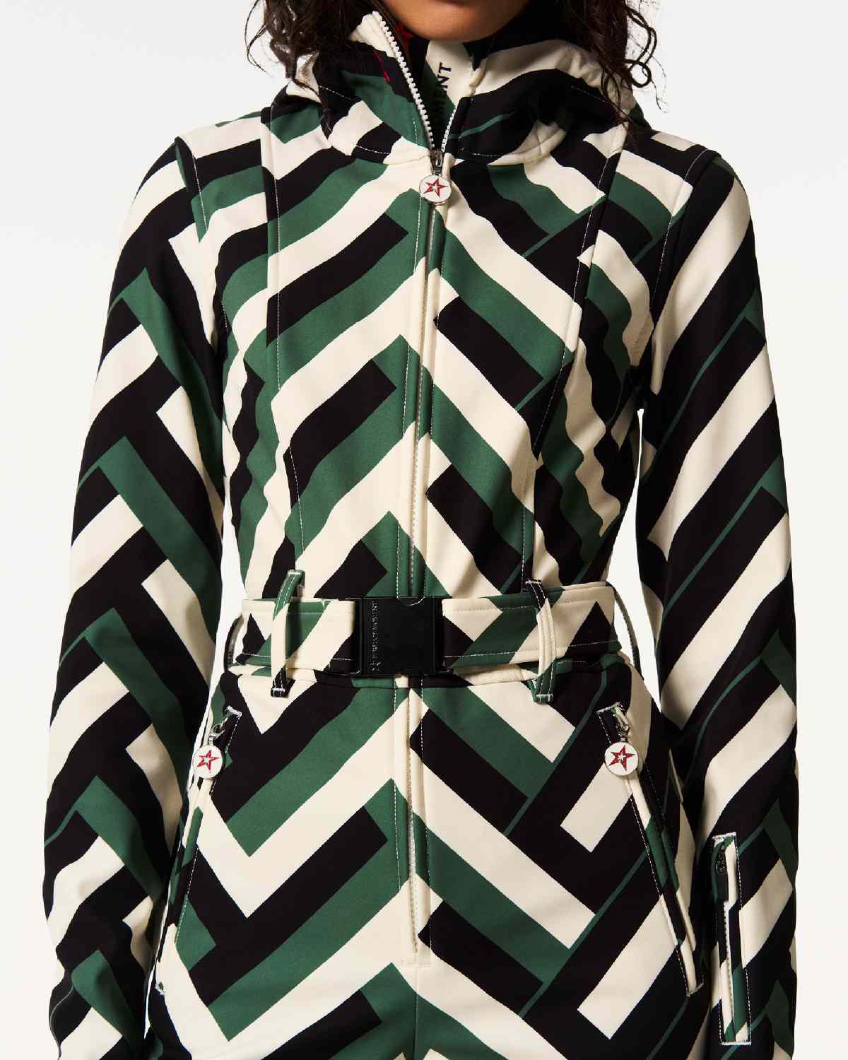 Perfect Moment Women's Tignes Ski Suit II in Waffle Print - Green