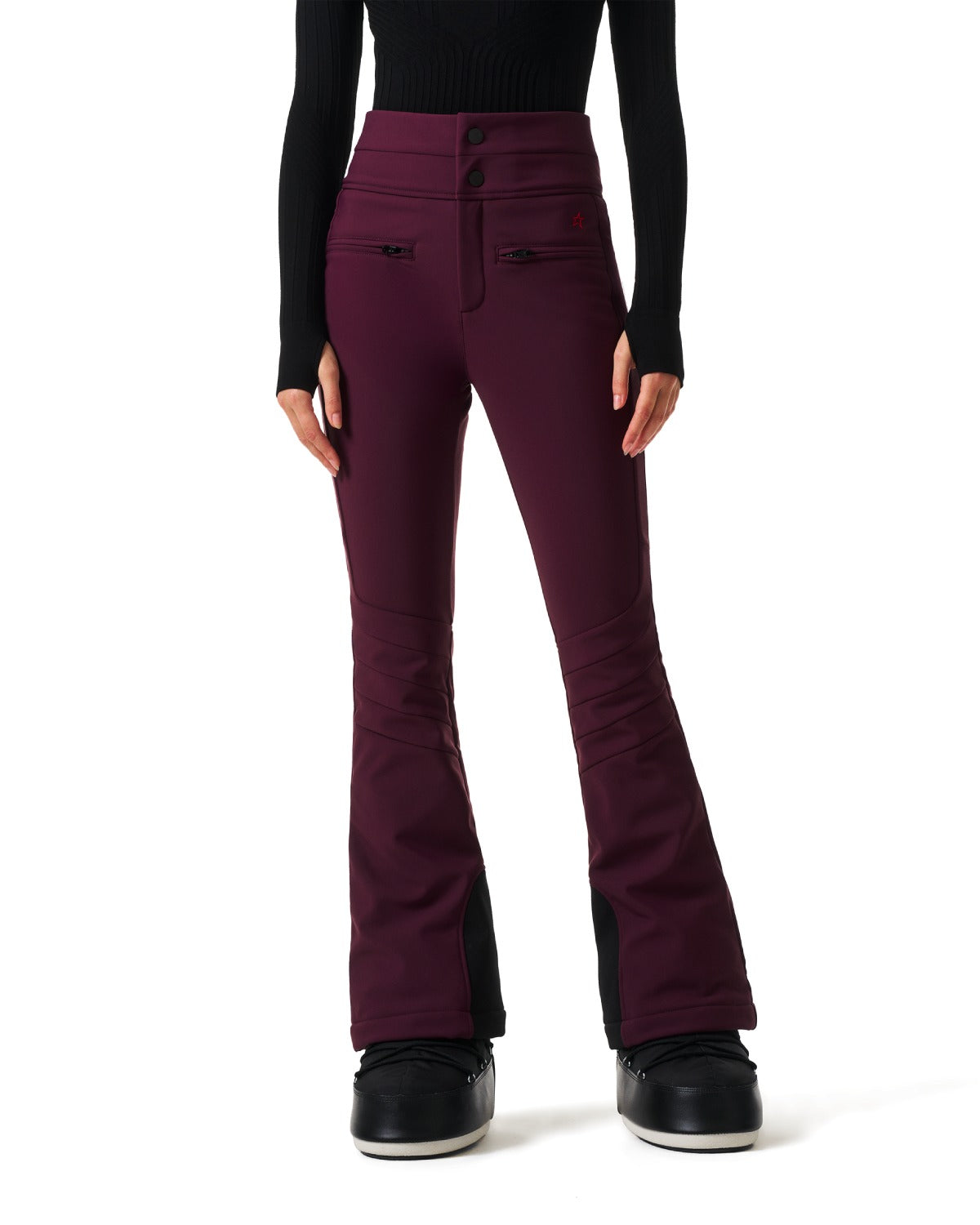 Perfect Moment Women's Aurora High Waist Ski Pants - Burgundy
