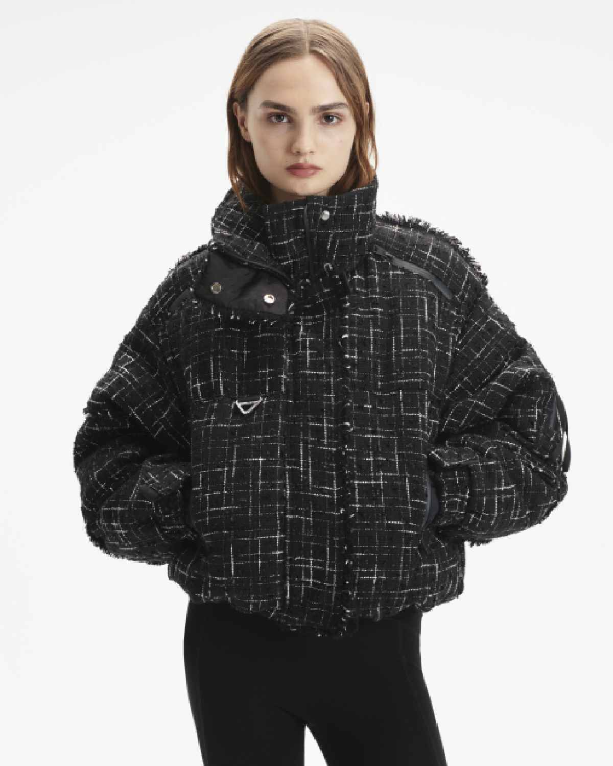 Shoreditch Ski Club Women's Diana Leah Puffer in Black & White