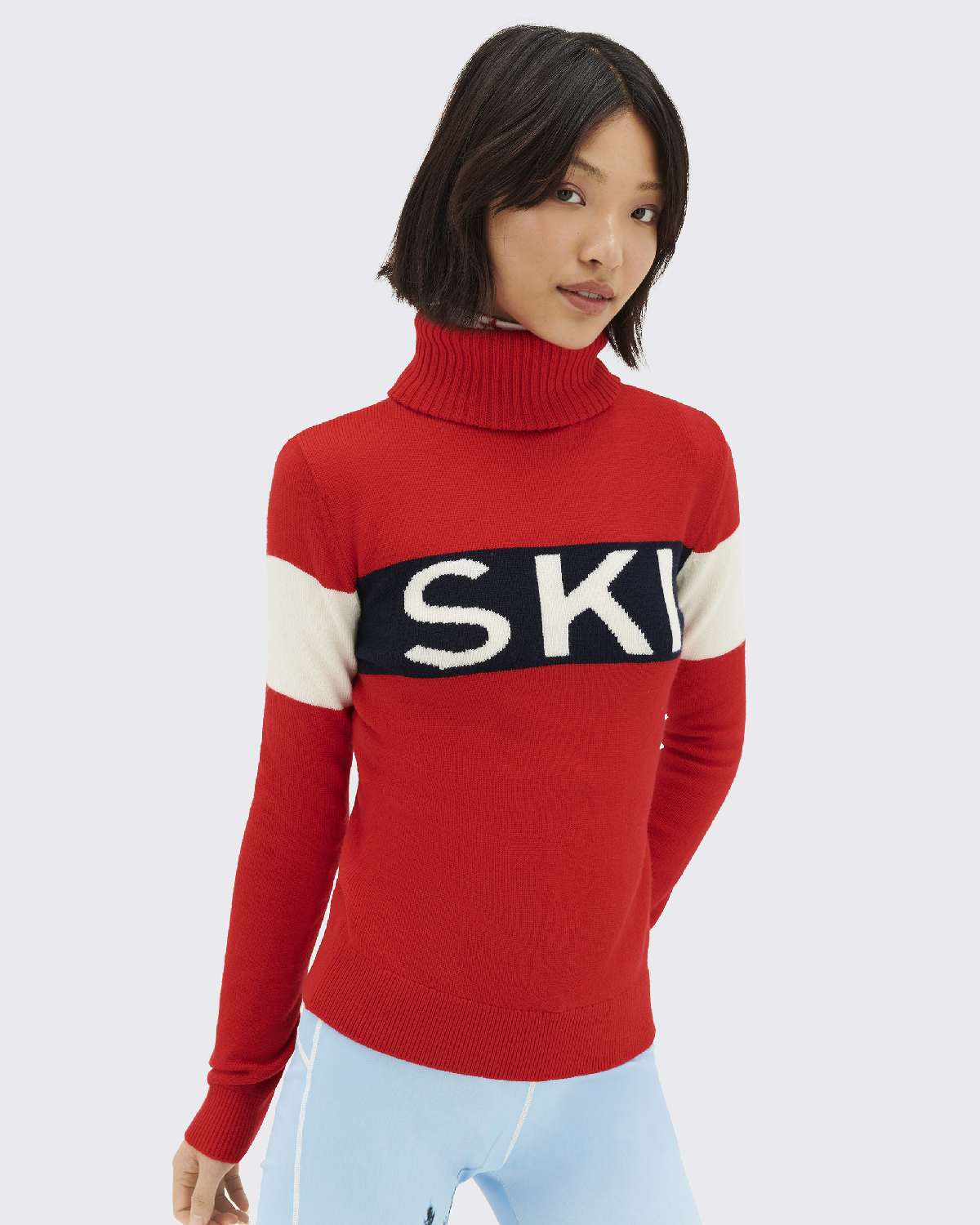 Perfect Moment Ski II Merino Wool Turtleneck - Red