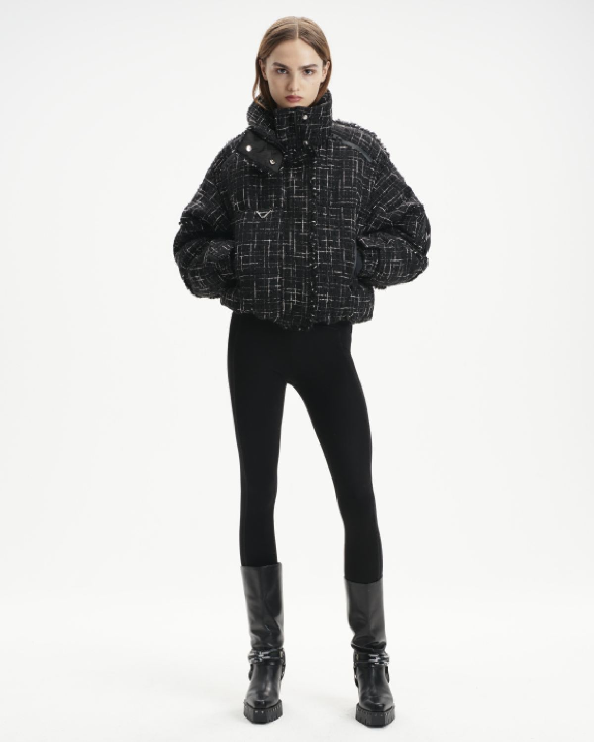 Shoreditch Ski Club Women's Diana Leah Puffer in Black & White