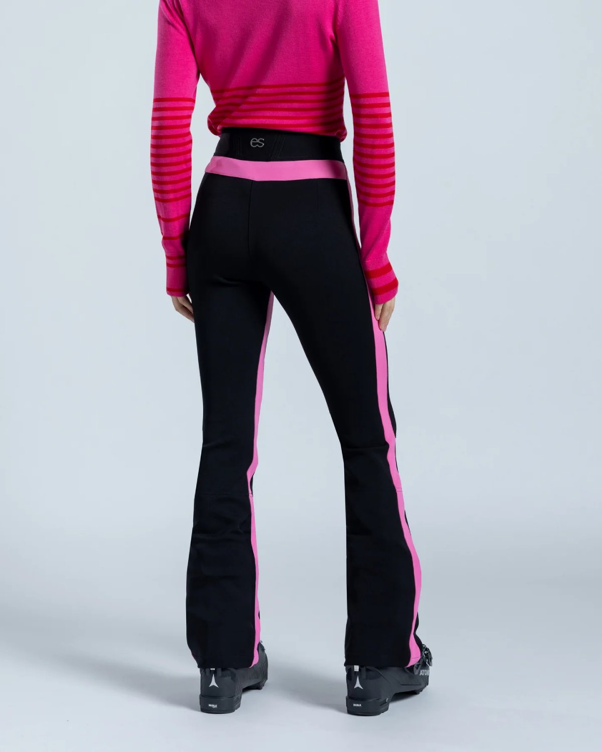 Erin Snow Women's Phia Pant in Bio Racer Stripe - Black & Fuchsia