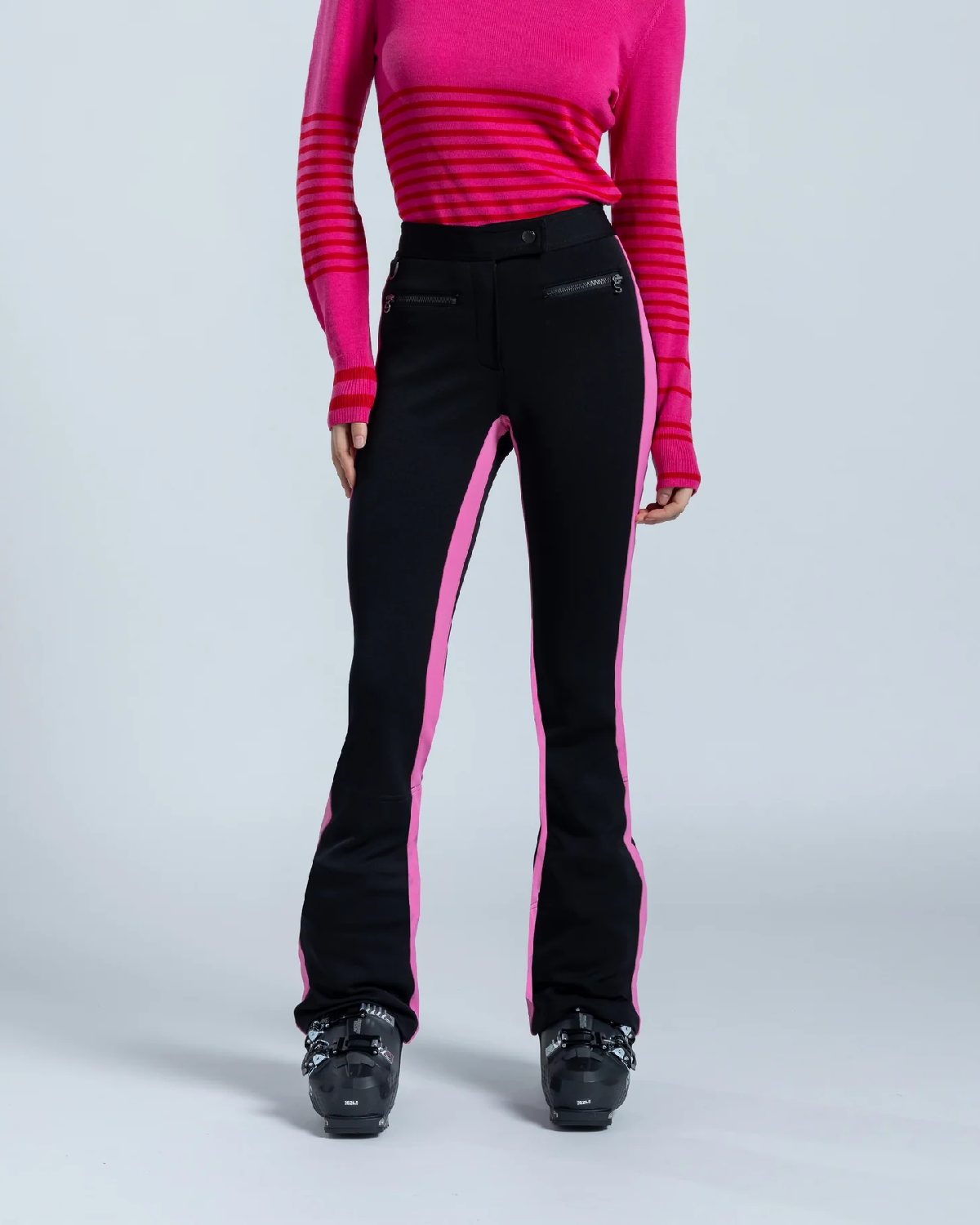 Erin Snow Women's Phia Pant in Bio Racer Stripe - Black & Fuchsia